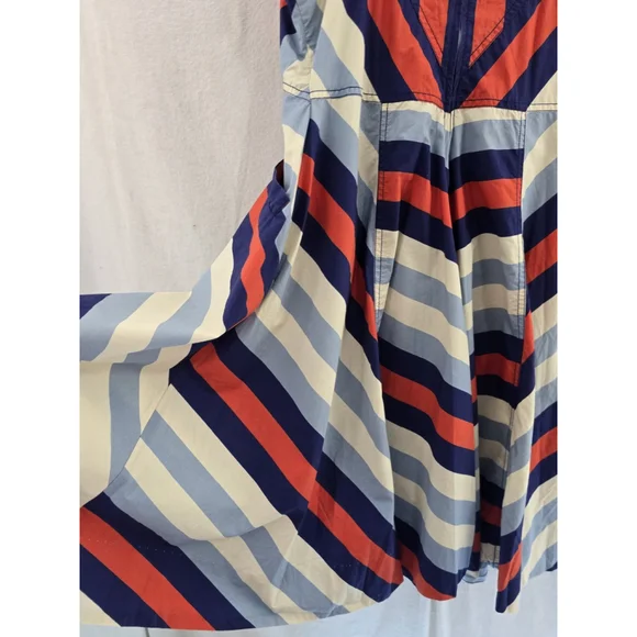 MAEVE Anthropologie SARA CHEVRON Sleeveless Fit And Flair Zip Pockets. SZ 12P - Picture 12 of 12